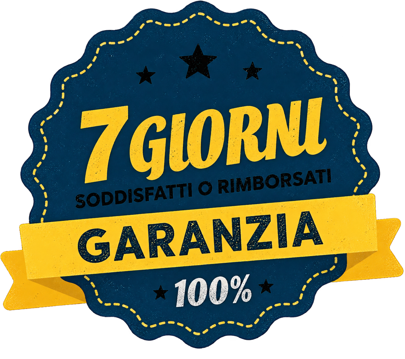 Sigillo di garanzia di 7 giorni o rimborso